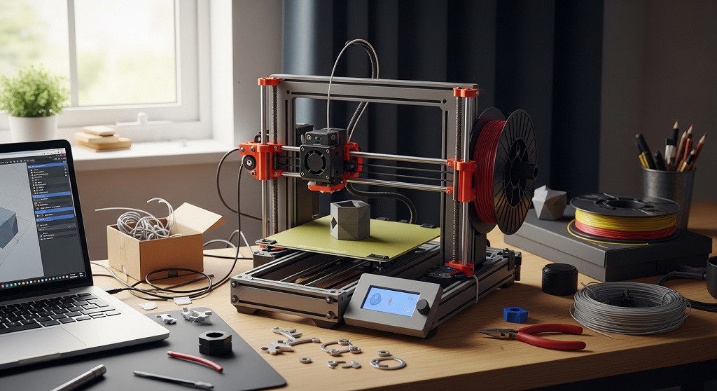 entry level budget 3d printer printing PLA filament