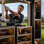 Modern golf bag storage solutions in a garage