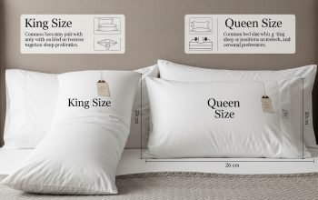 king size pillow vs queen size pillow dimension comparison chart