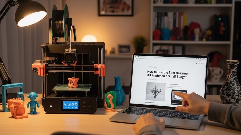 best beginner 3d printer cheap setup on desk