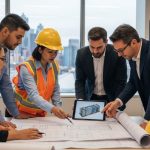 Seattle engineering team reviewing construction site safety plans