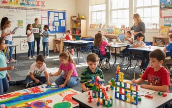 Students collaborating in a creative Nashville classroom