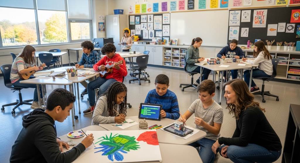 Students participating in arts-integrated learning in Tennessee