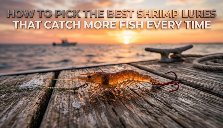 realistic soft plastic shrimp lure close-up for saltwater fishing