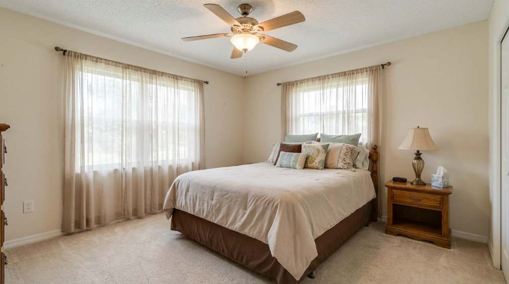 Vacuuming carpet with HEPA filter for dust mite control