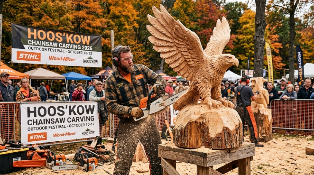 Hoos’Kow Chainsaw Carving 2026: Dates, Schedule, Tickets, and Live Carving
