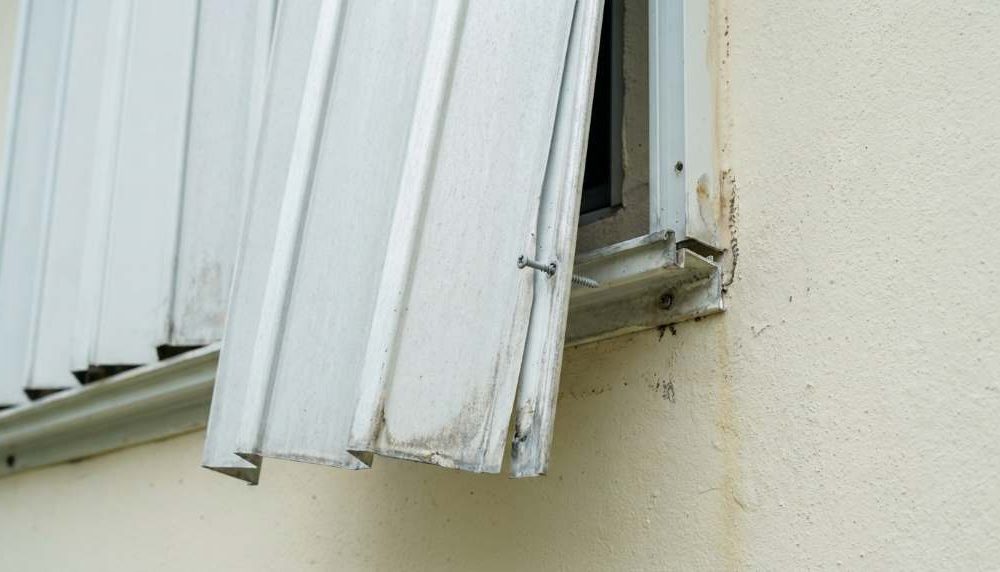 Loose storm shutter anchor on Miami home